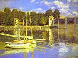 Bow Bridge Paintings - The Bridge at Argenteuil by Claude Monet